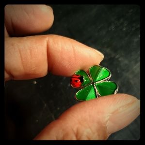Twice the Luck Ladybug 4 Leaf Clover Charm